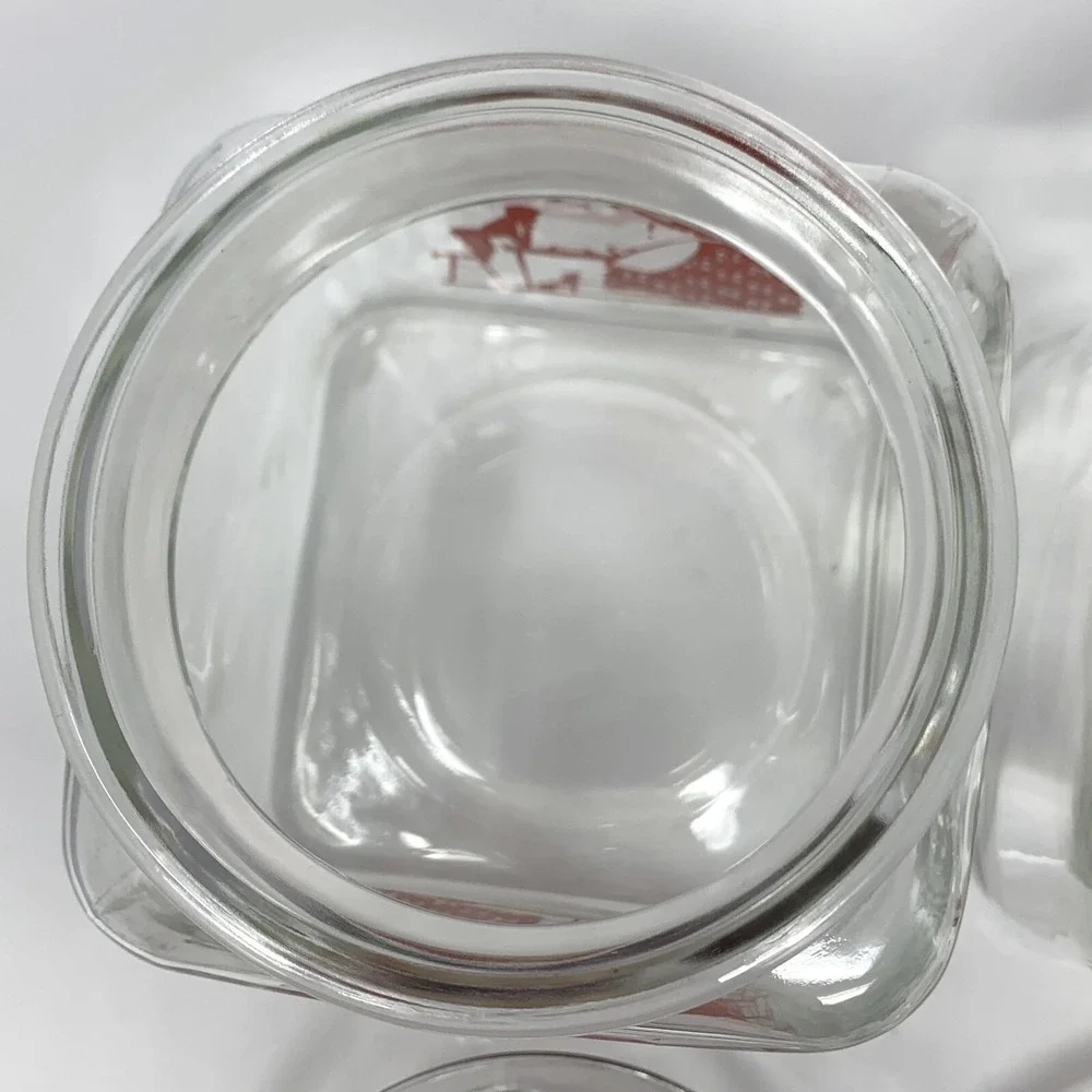 Set 2 Vintage Glass Canister Jar 6 3/4
